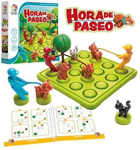 Hora de Paseo – Smart Games, Juego Educativo niño, Rompecabezas, Juegos para niños 7 años, lógica y planificación, Novedad smartgames, Pensamiento Flexible, 60 retos