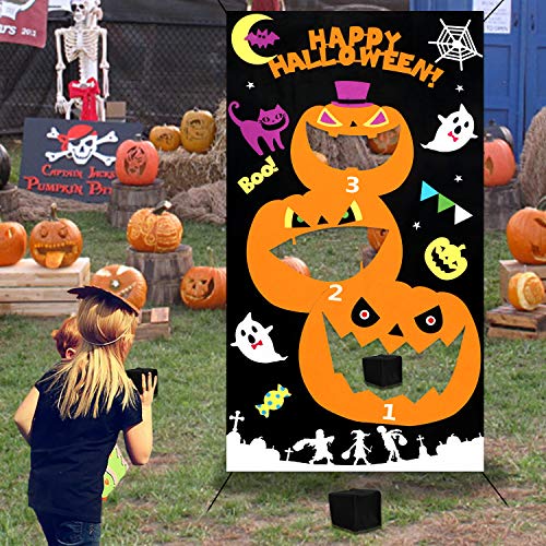 HOWAF Juegos de Lanzamiento para Fiestas Halloween, Interiores y Exteriores Calabazas Juego de Lanzamiento para niños, Adultos, decoración de Fiestas de Halloween