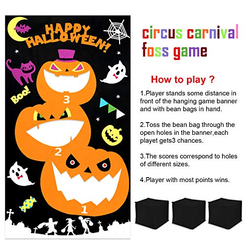 HOWAF Juegos de Lanzamiento para Fiestas Halloween, Interiores y Exteriores Calabazas Juego de Lanzamiento para niños, Adultos, decoración de Fiestas de Halloween