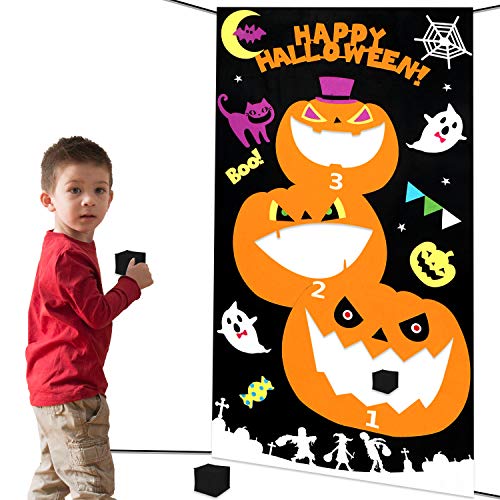 HOWAF Juegos de Lanzamiento para Fiestas Halloween, Interiores y Exteriores Calabazas Juego de Lanzamiento para niños, Adultos, decoración de Fiestas de Halloween