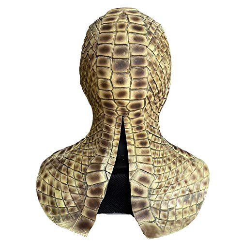 HTYG Máscara de Hombre Serpiente de Miedo-Máscara de látex de Cabeza de Serpiente de Halloween-Máscara de Demonio de Fiesta de Halloween para Accesorios de Cosplay-para Disfraces de Fiesta de Adultos