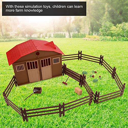 Hztyyier 25Pcs Farm Toys Farm Animals Figures Playset con Barn House Fence Farm Set para niños Niños y niñas Regalo