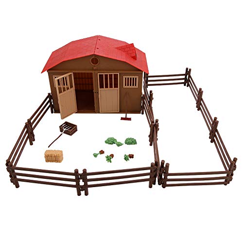 Hztyyier 25Pcs Farm Toys Farm Animals Figures Playset con Barn House Fence Farm Set para niños Niños y niñas Regalo