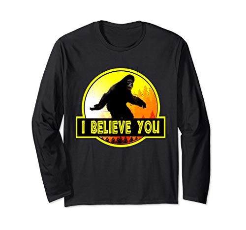 I Believe You Walking Bigfoot Sasquatch Yeti Retro Vintage Manga Larga