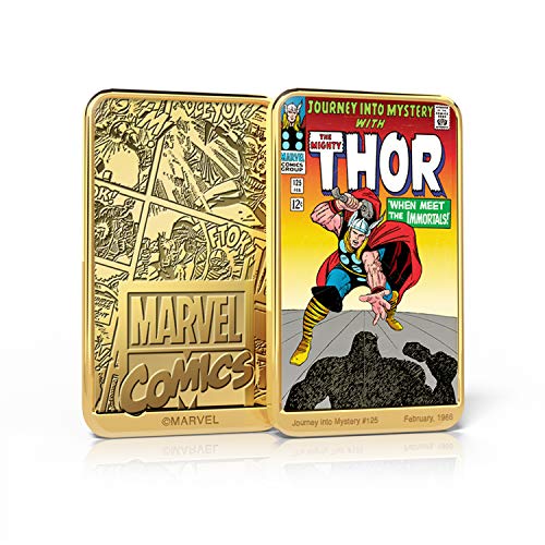 IMPACTO COLECCIONABLES Marvel Comics Thor, Lingote bañado en Oro 24 Quilates - 'When Meet The Immortals' #125