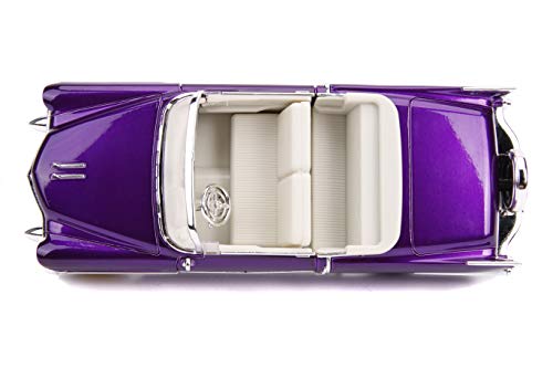 Jada 30985 Hollywood Rides 1:24 Elvis Presley 1956 Cadillac Eldorado con Figura, Morado