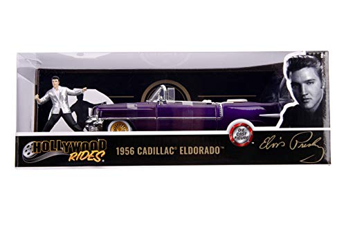 Jada 30985 Hollywood Rides 1:24 Elvis Presley 1956 Cadillac Eldorado con Figura, Morado