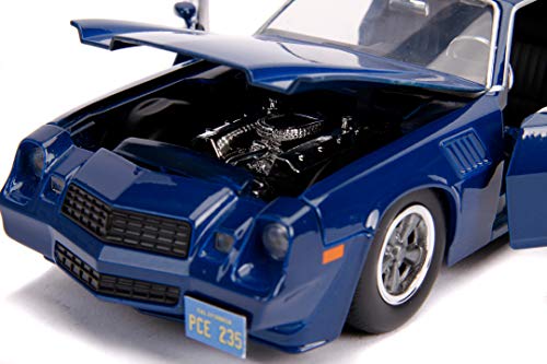 Jada- Stranger Things Coche Chevy Camaro Metal 1979 Z28 con Moneda 1:24 coleccionismo, Color Azul (253255002)