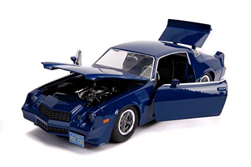 Jada- Stranger Things Coche Chevy Camaro Metal 1979 Z28 con Moneda 1:24 coleccionismo, Color Azul (253255002)