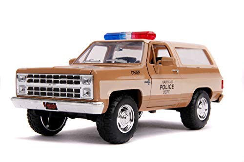 Jada- Stranger Things Coche Chevy K5 Blazer Metal 1980 con Placa 1:24 Chevrolet Coleccionismo, Multicolor, Talla Única (253255003)