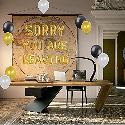 JeVenis Juego de 13 letreros con texto en inglés "Sorry You Are Leavinging", texto en inglés "We Will Miss You" en inglés "Sorry You Are Leavinging"