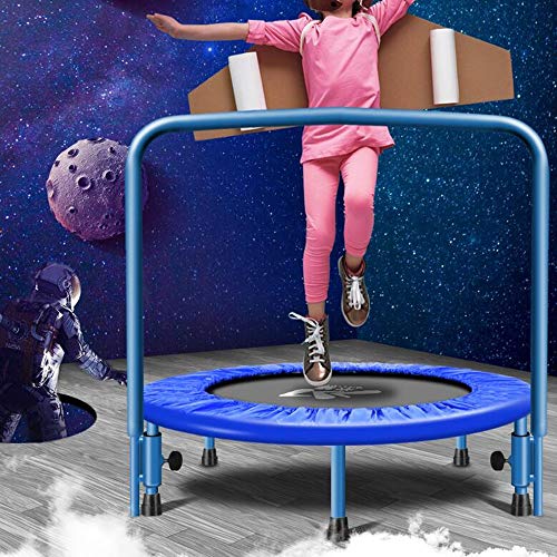 JIAYUAN Trampolines Trampolín para Dos niños, Padre e Hijo Trampolín con barandilla y Funda de Seguridad Acolchada para niños de 3 años o más Fitness Ejercicio Corporal (Color : Pink)