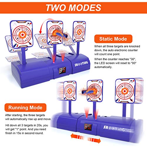 joylink Objetivo de Tiro Eléctrico, Objetivo Digital Electrónico para Pistolas Nerf con Restablecimiento Automático Tiro Juguete y Efectos de Sonido y Luz para Nerf N-Strike Elite/Mega/Rival Series