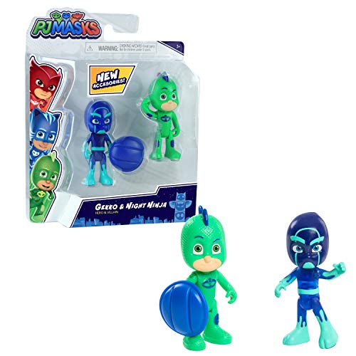 JP PJ Masks PJM65M00 PJ Masks - Juego de 2 Figuras - Serie 2 - Gekko & Night Ninja