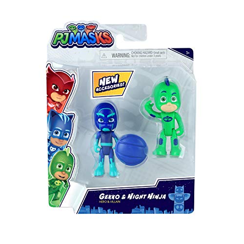 JP PJ Masks PJM65M00 PJ Masks - Juego de 2 Figuras - Serie 2 - Gekko & Night Ninja