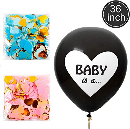 Juego de decoración fiesta revelación género bebé, globo de revelación de género de niña o niño con confeti, globo de lámina de bebé, pancarta de niño o niña, decoración para baby shower