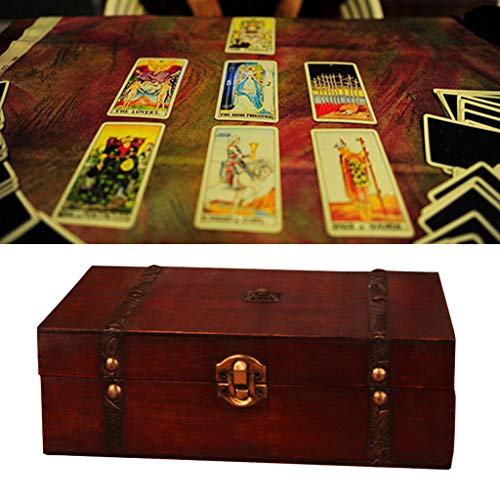 Junta Wrubxvcd, Box En el Tesoro, Chucherías De Tarot Juego de Almacenamiento Caja de Madera Mapa de la antigüedad en el Poker