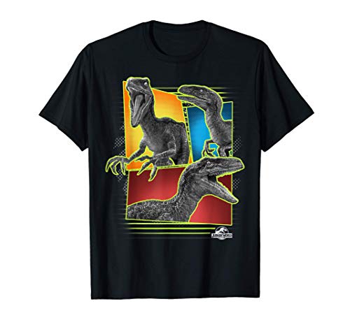 Jurassic World Three Raptors Primary Colors Camiseta