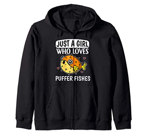 Just A Girl Who Loves Puffer Fishes Disfraz De Pez Globo Sudadera con Capucha