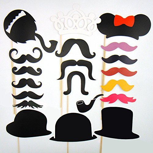 JZK® 58 x Photo Booth photocall Selfie Accesorios Decoracion para Boda Baby Shower cumpleaños Navidad Halloween Año Nuevo y Otro Diferentes Ocasiones