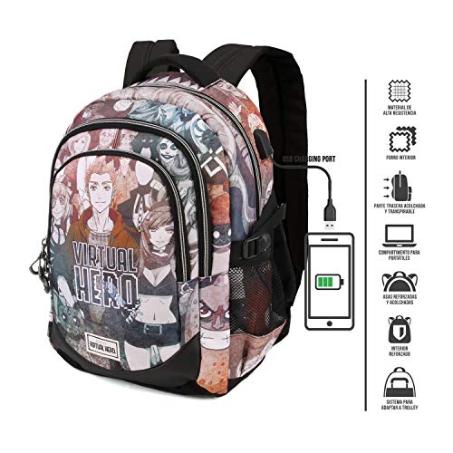 Karactermania Virtual Hero VH-Running HS - Mochila, Multicolor, 44 cm