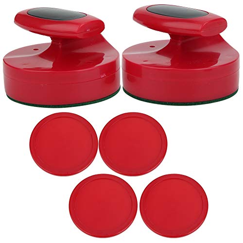 Keenso Air Table Hockey Pushers Set, 94mm Table Hockey Pusher Set 2 Pcs Large Table Hockey Game Pushers with 4 Pucks