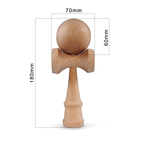 Kendama bola de madera de haya, aprox. 6 cm de diámetro, Verde oberflächenlackiert, japonés tradicional Madera Bola de juguete, Juego, Juego de habilidad, marca Ganzoo (verde)