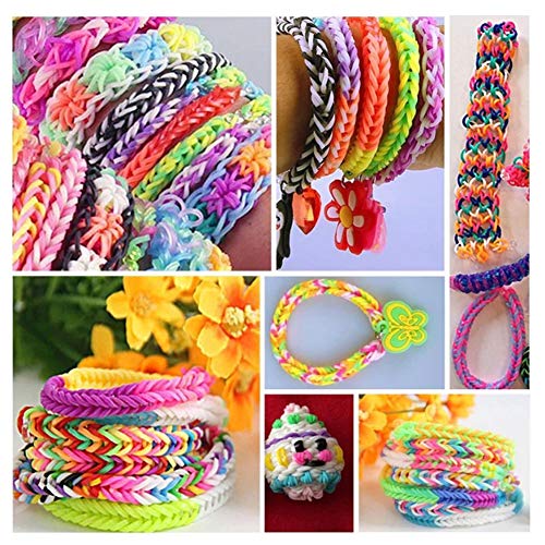 Keweni Loom Bands,1500 Bandas de Goma DIY Cintas de Telar Kit de Pulseras con Bandas de Telar Pulsera Collar Herramienta de Tejer para Niños Juguete