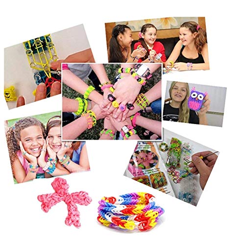 Keweni Loom Bands,1500 Bandas de Goma DIY Cintas de Telar Kit de Pulseras con Bandas de Telar Pulsera Collar Herramienta de Tejer para Niños Juguete