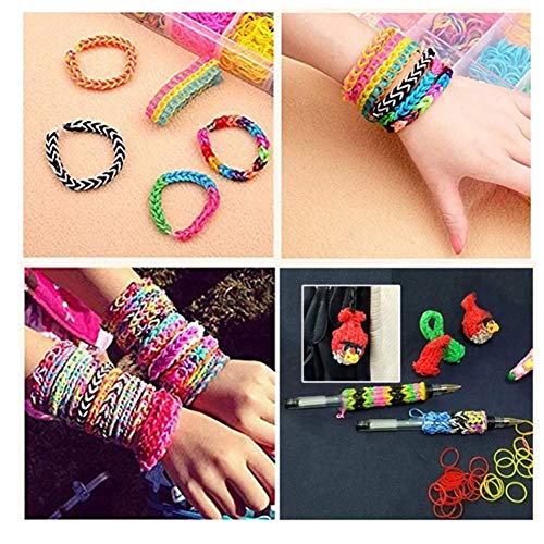 Keweni Loom Bands,1500 Bandas de Goma DIY Cintas de Telar Kit de Pulseras con Bandas de Telar Pulsera Collar Herramienta de Tejer para Niños Juguete