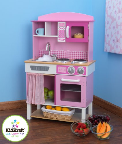 KidKraft 53198 Cocina de juguete Home Cookin' de madera para niños - Rosa