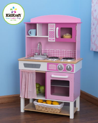 KidKraft 53198 Cocina de juguete Home Cookin' de madera para niños - Rosa