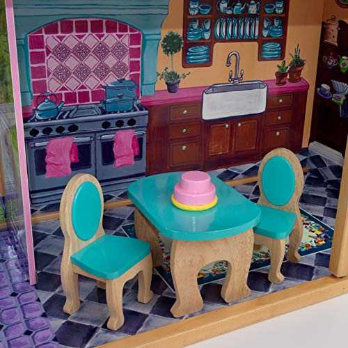 KidKraft-My Dream Mansion Casa de muñecas de madera con muebles y accesorios incluidos, 3 pisos, para muñecas de 30 cm , Color Multicolor (65082)