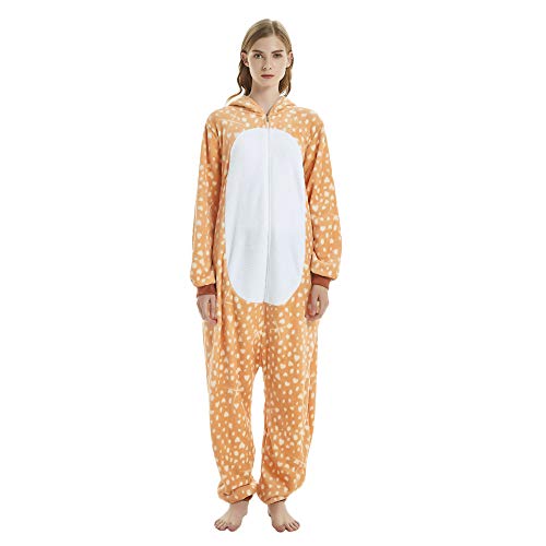 KiKa Monkey Flanela Unicornio Cartoon Animal Novedad Navidad Pijama Cosplay (XL, Giraffe)