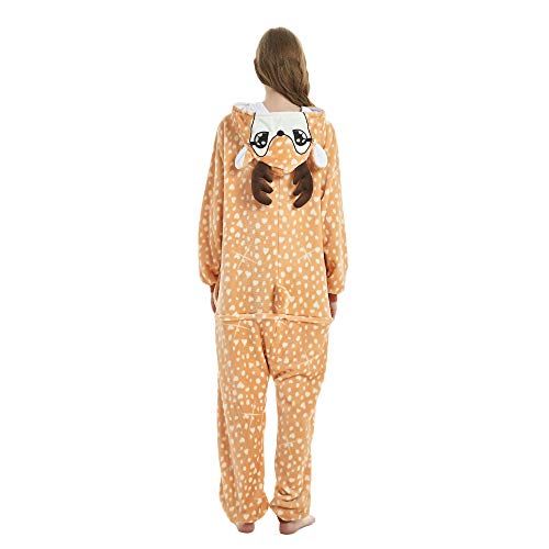 KiKa Monkey Flanela Unicornio Cartoon Animal Novedad Navidad Pijama Cosplay (XL, Giraffe)