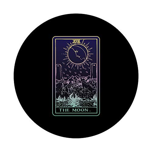 La Luna Carta Tarot Bruja Adivino Brujería Psíquico Arcana PopSockets PopGrip: Agarre intercambiable para Teléfonos y Tabletas