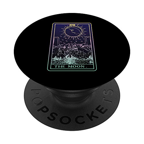 La Luna Carta Tarot Bruja Adivino Brujería Psíquico Arcana PopSockets PopGrip: Agarre intercambiable para Teléfonos y Tabletas