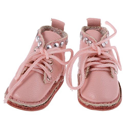 lahomia Lovely Pink PU Leather Boots Zapatos para Muñeca Blythe de 12 ''