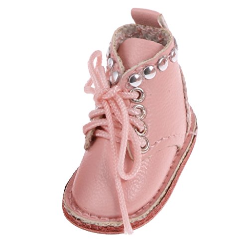 lahomia Lovely Pink PU Leather Boots Zapatos para Muñeca Blythe de 12 ''