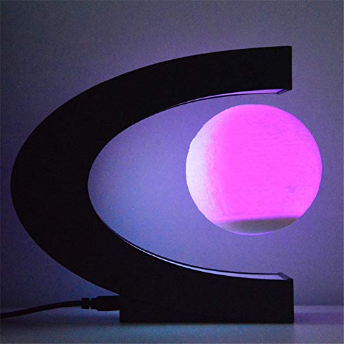 Lámpara de luna 3D de levitación magnética,alta rotación en forma de C,suspensión magnética Maglev,luna de levitación con luces LED,regalo de cumpleaños creativo para decoración de hogar oficina