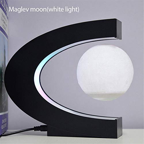 Lámpara de luna 3D de levitación magnética,alta rotación en forma de C,suspensión magnética Maglev,luna de levitación con luces LED,regalo de cumpleaños creativo para decoración de hogar oficina