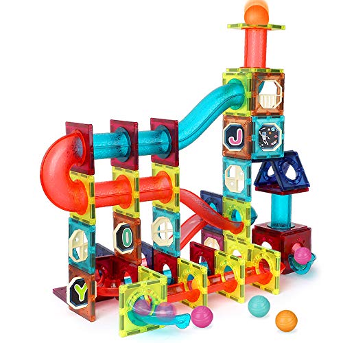 LBLA Pista de Canicas Juguete Marble Run Juego Canicas Circuito,Juego de Construcción de Circuito,Circuito de Bolas Bloques Magnéticos,Juguetes Educativo para Niños