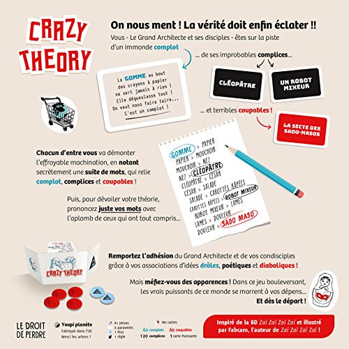 Le Droit de Perder- Crazy Theory Juego de Societe, DRO024CR, Multicolor