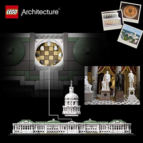 LEGO Architecture - Edificio del capitolio de Estados Unidos, Set de construcción del Emblemático Edificio de Estados Unidos (21030)