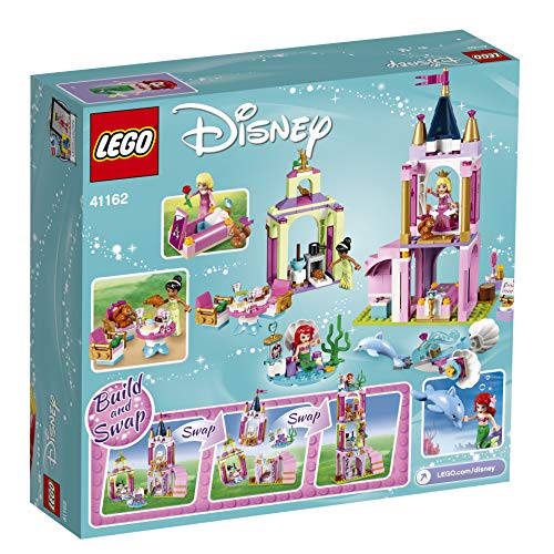 LEGO Disney Princess - Celebración Real de Ariel, Aurora y Tiana, castillo de princesa para construir (41162)