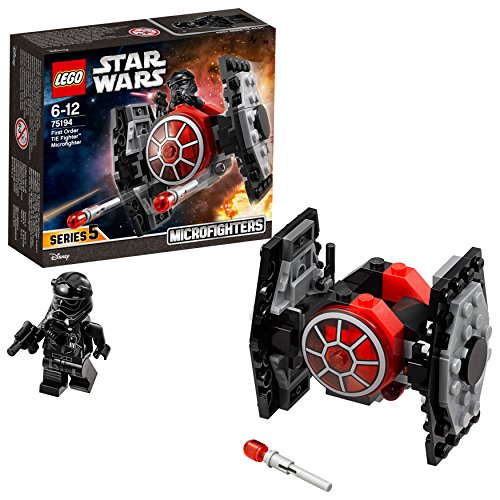 LEGO Star Wars - Microfighter: Caza TIE de la Primera Orden, Juguete de La Guerra de las Galaxias de Nave Espacial para Recrear Aventuras en la Galaxia y Exponer, Incluye Minifigura de Piloto (75194)