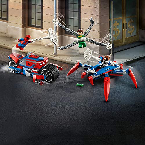 LEGO Super Heroes - Spider-Man vs. Doc Ock, Juguete de Construcción 2 en 1 del Universo Marvel, Incluye una Moto y Minifigura de Spider-girl (76148)