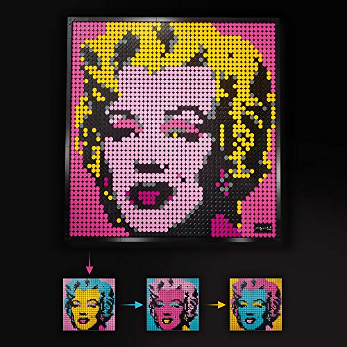 LEGO Warhol's Marilyn Art Póster de Coleccionistas Marylin Monroe by Andy Warhol, Decoración de Pared, Set de Construcción para Adultos (31197)