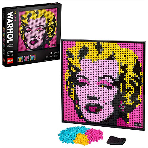 LEGO Warhol's Marilyn Art Póster de Coleccionistas Marylin Monroe by Andy Warhol, Decoración de Pared, Set de Construcción para Adultos (31197)