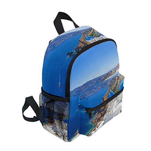 LIANCHENYI Great Santorini Paisaje Unisex Outdoor Daypacks bolsas 2º 3º grado 4º Mochila escolar para niños y niñas